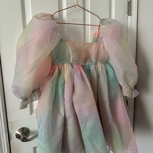 Selkie Rainbow Puff Dress
